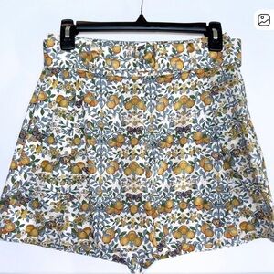 ANTONIO MELANI Citrus Floral High Waist Shorts - Blue, Yellow, White NWOT